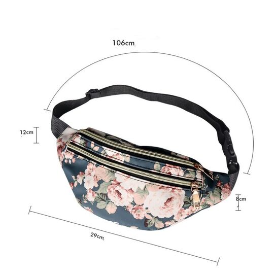 Сумка поясна, бананка 'Квіти', П3003