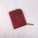 Кошелек на молнии из кожи, красный П3006