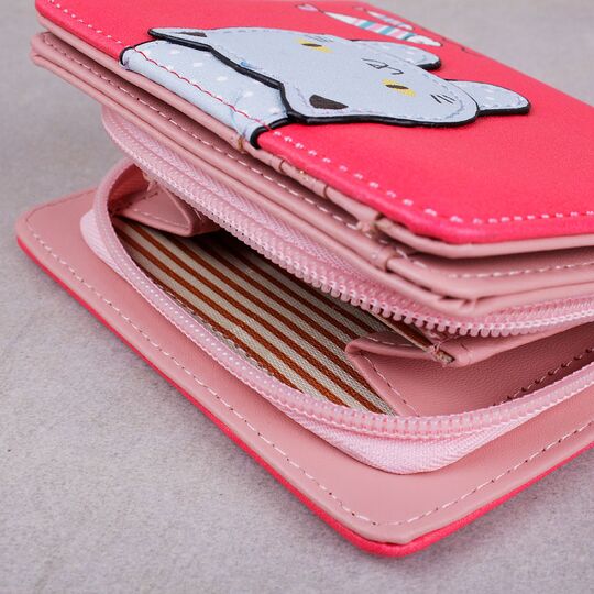 Жіночий гаманець 'Кішка', червоний П3017