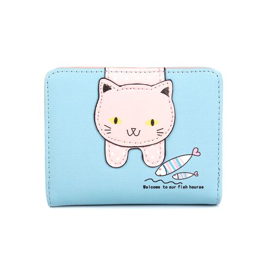 Жіночий гаманець 'Кішка', синій П3020