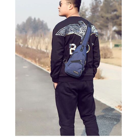 Мужская сумка слинг, коричневая П3030 Мужская сумка слинг, коричневая П3030