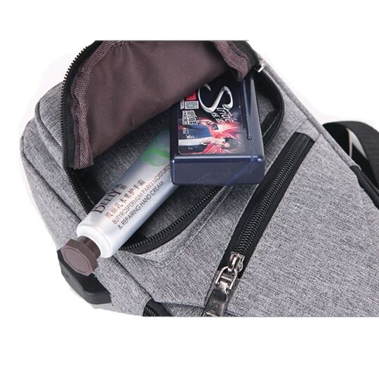 Мужская сумка слинг, коричневая П3030 Мужская сумка слинг, коричневая П3030