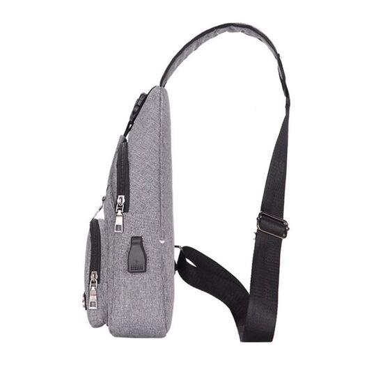 Мужская сумка слинг, коричневая П3030 Мужская сумка слинг, коричневая П3030