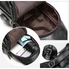 Мужская сумка+кошелек+ремень USB, черная П3040