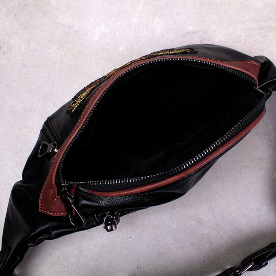 Мужская сумка на пояс, черная П3045