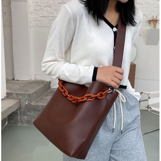 Женская сумка+косметичка, красная П3056