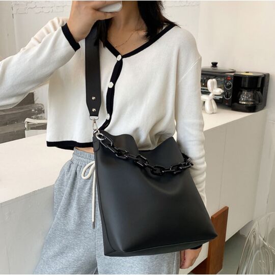 Жіноча сумка+косметичка, чорна П3059