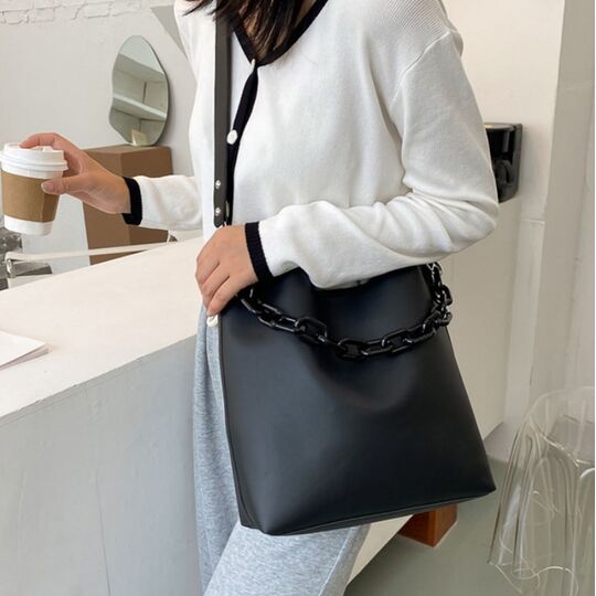 Жіноча сумка+косметичка, чорна П3059