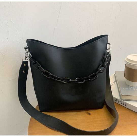 Жіноча сумка+косметичка, чорна П3059