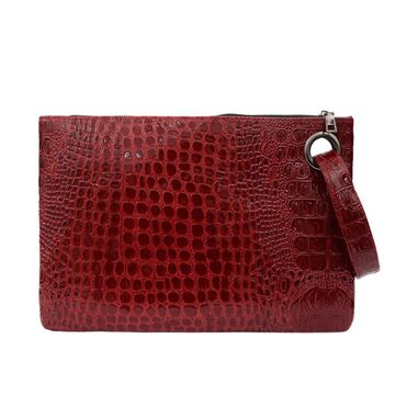 Женская сумка-клатч, красная П3077