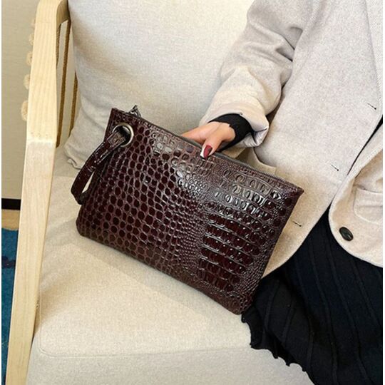 Жіноча сумка-клатч, коричнева П3078