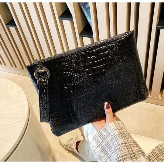 Женская сумка-клатч, черная П3079