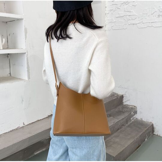 Жіноча сумка+косметичка, коричнева П3085