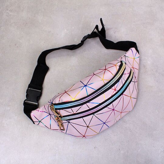 Жіноча поясна сумка, бананка, рожева П3090