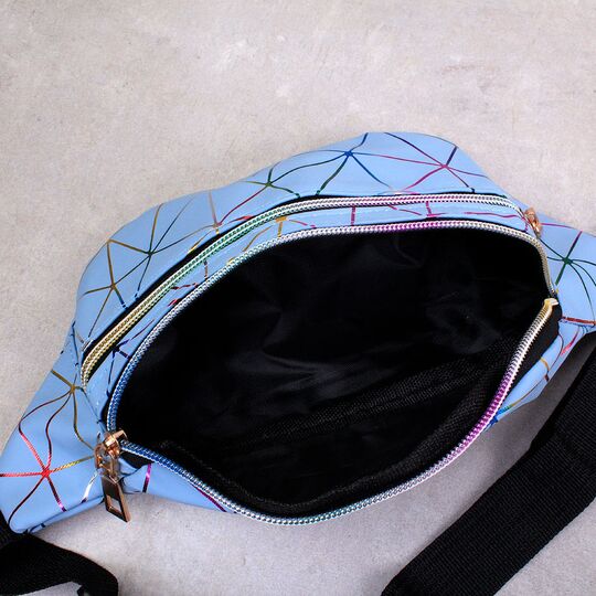 Женская поясная сумка, бананка, голубая П3091