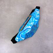 Женская поясная сумка, бананка, голубая П3092