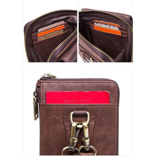 Мужское портмоне, сумка "Contact’S", черное П3114