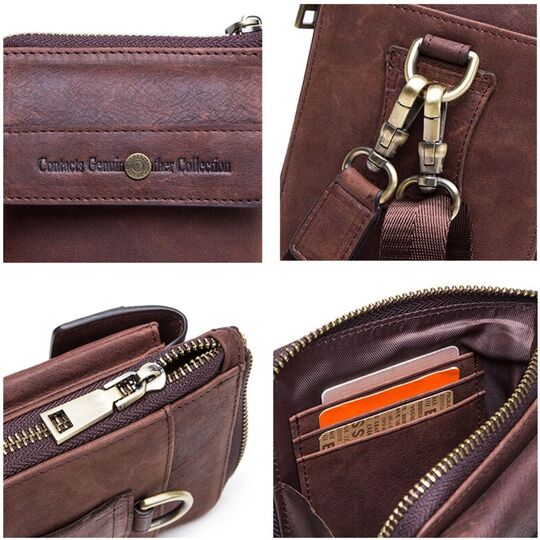 Мужское портмоне, сумка "Contact’S", черное П3114