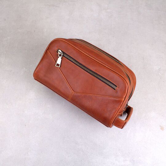 Мужская сумка косметичка "Contact’S", коричневая П3117