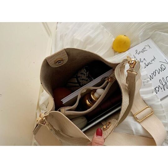 Женская сумка на плечо, бежевая П3126