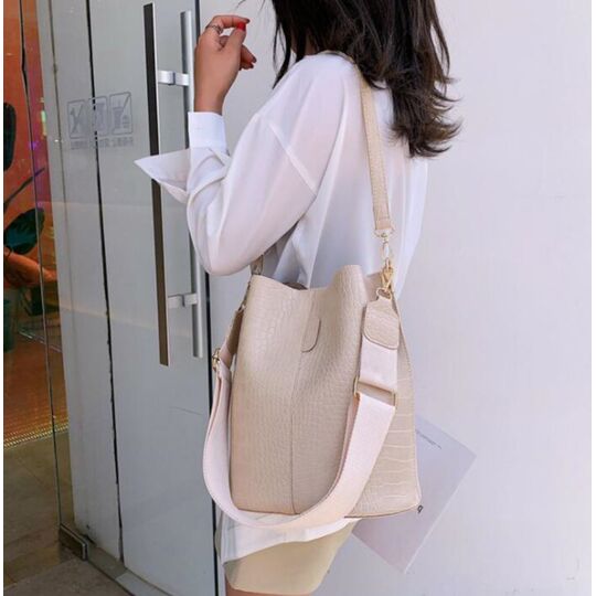 Женская сумка на плечо, бежевая П3126