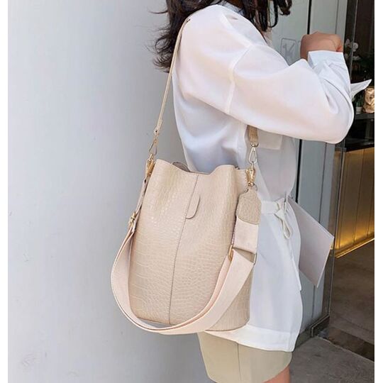 Женская сумка на плечо, бежевая П3126