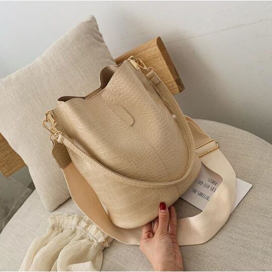 Женская сумка на плечо, бежевая П3126