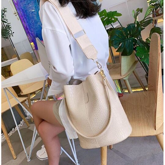 Женская сумка на плечо, бежевая П3126