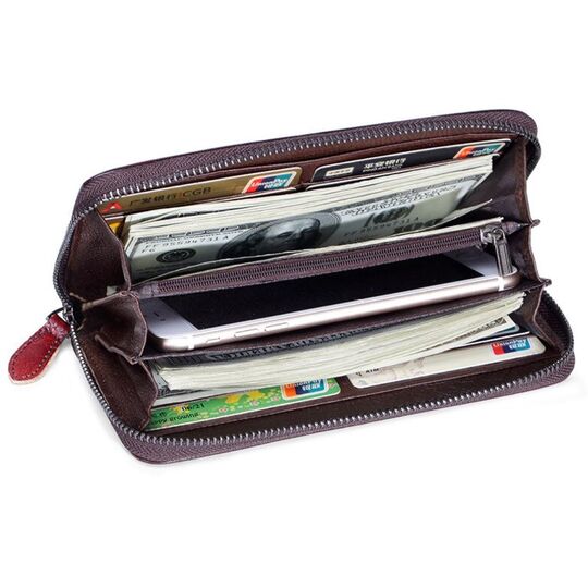 Жіночий шкіряний гаманець, коричневий П3131