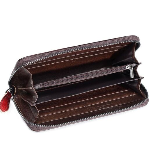 Жіночий шкіряний гаманець, коричневий П3131