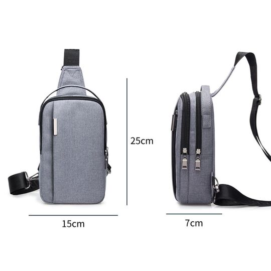 Мужская сумка на плечо "AyeBeau", серая П3132