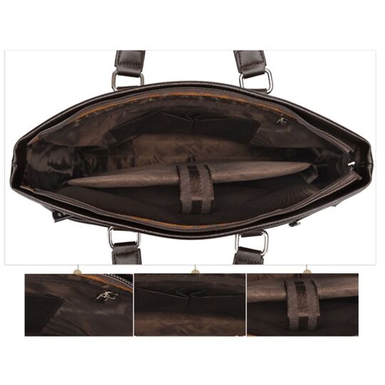 Чоловіча сумка портфель VORMOR для ноутбука, коричнева П3180