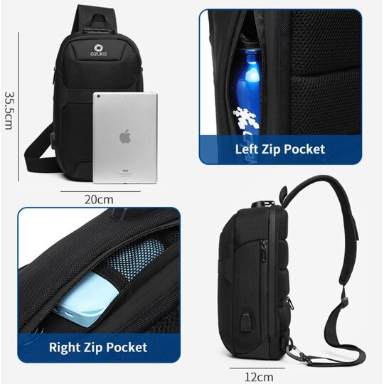 Чоловіча сумка слінг OZUKO, камуфляж П3197