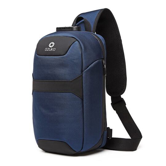Мужская сумка слинг OZUKO, синяя П3198
