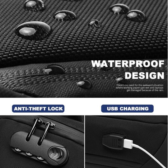 Мужская сумка слинг OZUKO, черная П3199