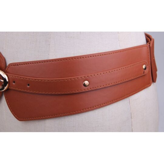 Широкий женский ремень, коричневый П3212