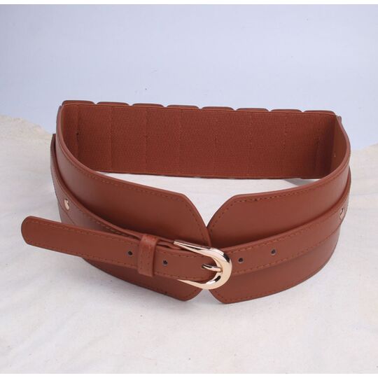 Широкий женский ремень, коричневый П3212
