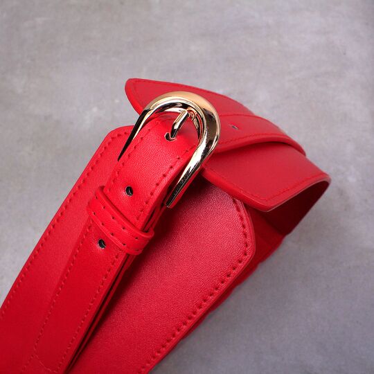 Широкий женский ремень, красный П3214