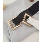 Широкий женский ремень с жемчугом, П3216