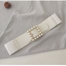 Широкий женский ремень с жемчугом, П3216