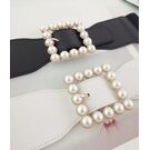 Широкий женский ремень с жемчугом, П3216