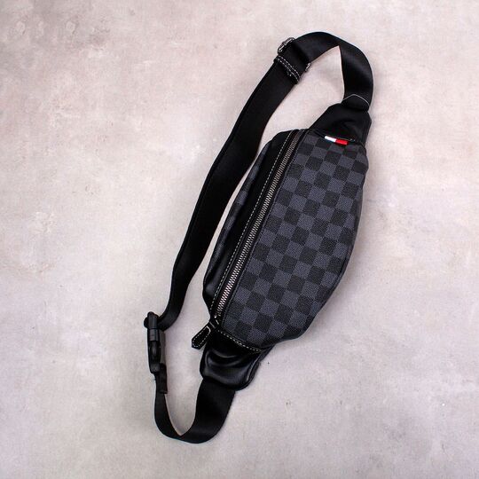 Мужская сумка на пояс, черная П3250