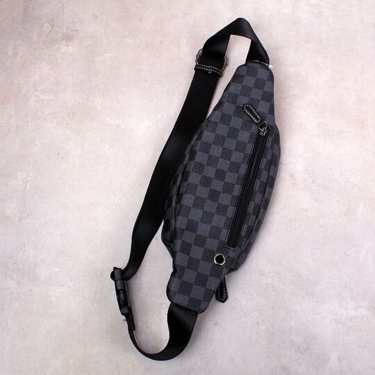 Мужская сумка на пояс, черная П3250