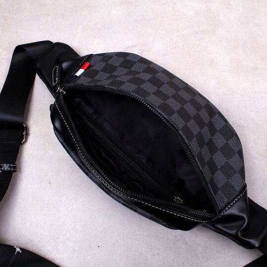 Мужская сумка на пояс, черная П3250