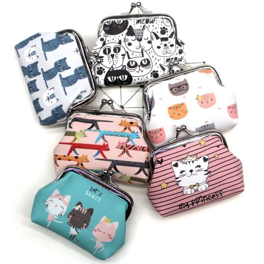 Женский кошелек для монет "Коты", П3255