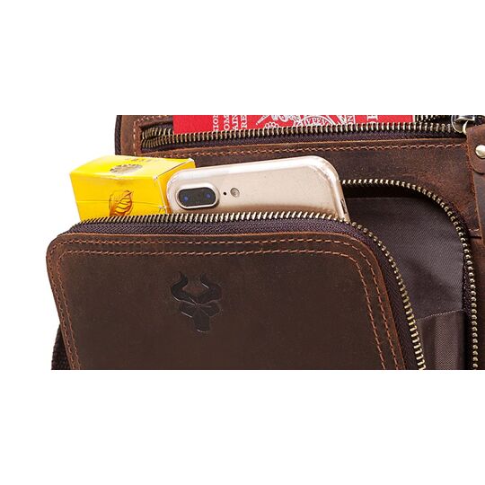 Мужская сумка "KAVIS", коричневая П3261