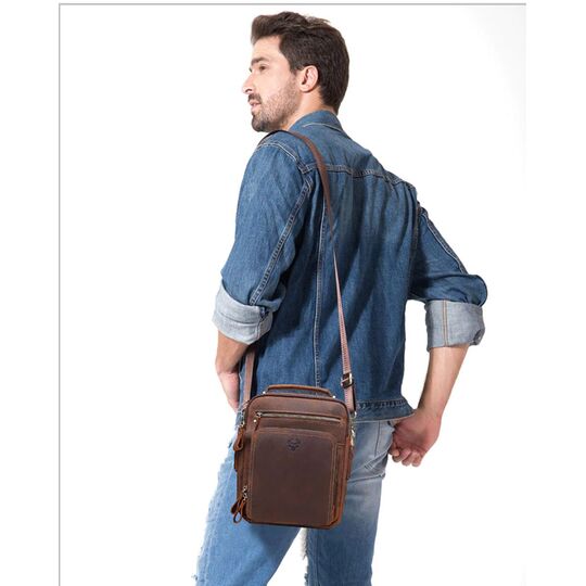 Мужская сумка "KAVIS", коричневая П3261