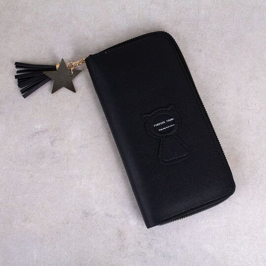 Женский кошелек, черный П3267