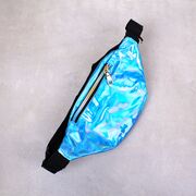 Женская поясная сумка, бананка, голубая П3293