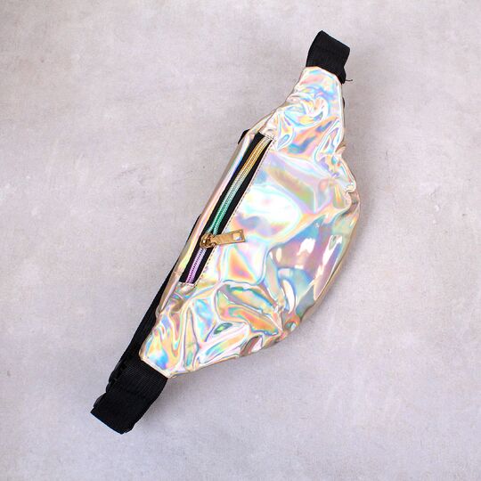 Женская поясная сумка, бананка, золотая П3294